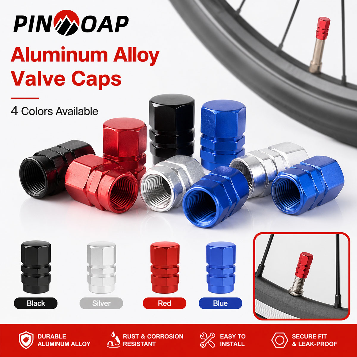 PINMOAP 4/12PCS Hex Valve Stem - Motorcycle Valve Cover review and price